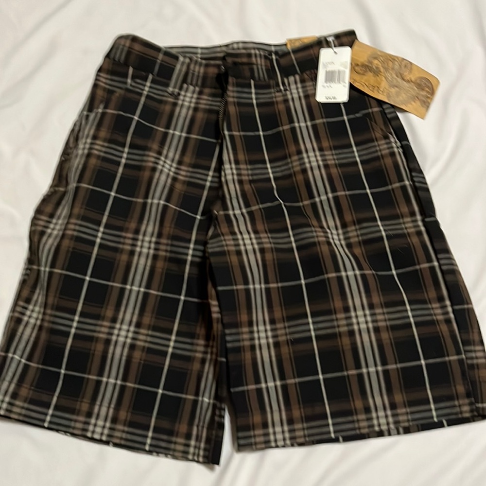 New Boys Burnside Plaid Shorts